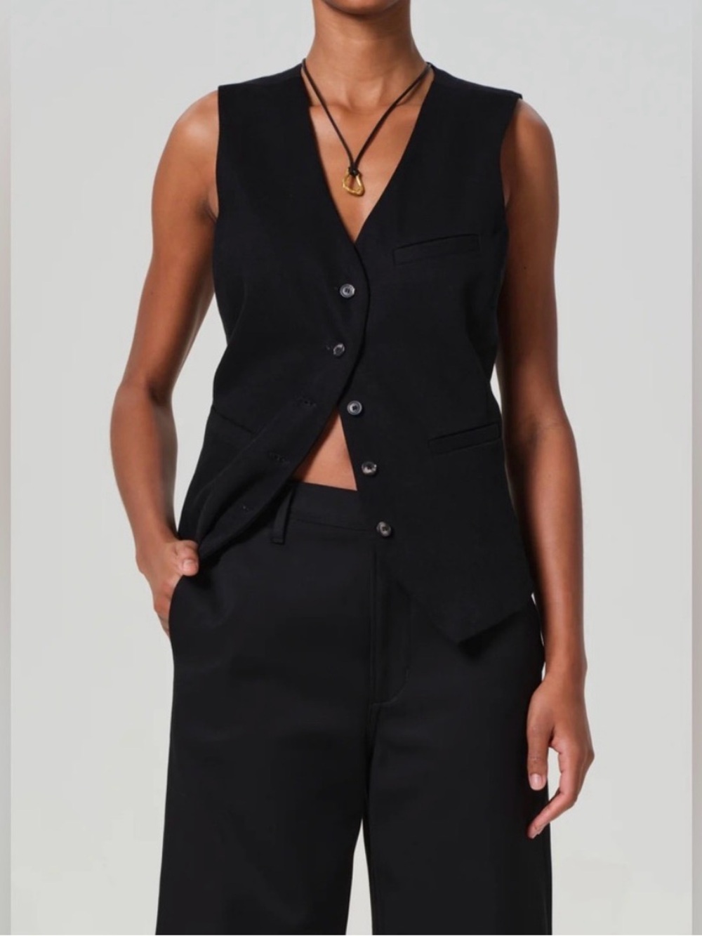 Citizens Of Humanity Black Tailored Button-Front Vest